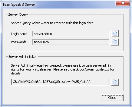Server Query TeamSpeak Server 1 